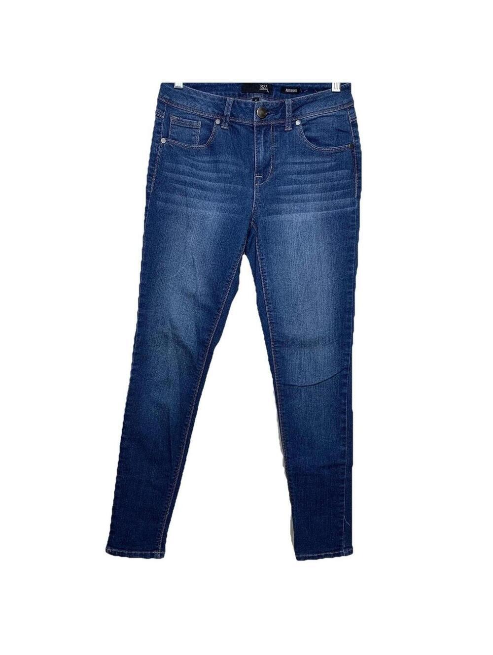 1822 Denim Adrianna Skinny Jeans Womens 4 Blue Medium Wash Stretch Mid Rise